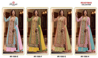 R 1086 Efgh Ramsha Organza Pakistani Readymade Suits Wholesaler India