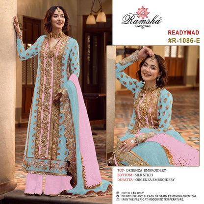 R 1086 Efgh Ramsha Organza Pakistani Readymade Suits Wholesaler India