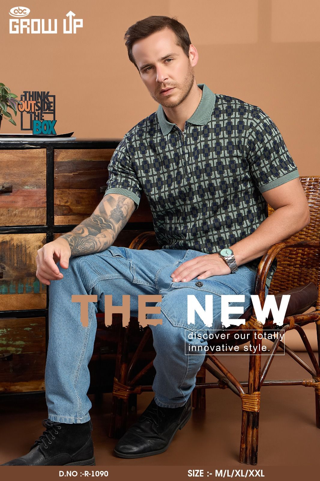 R 1090 Growup Interlock Mens Tshirts Wholesale