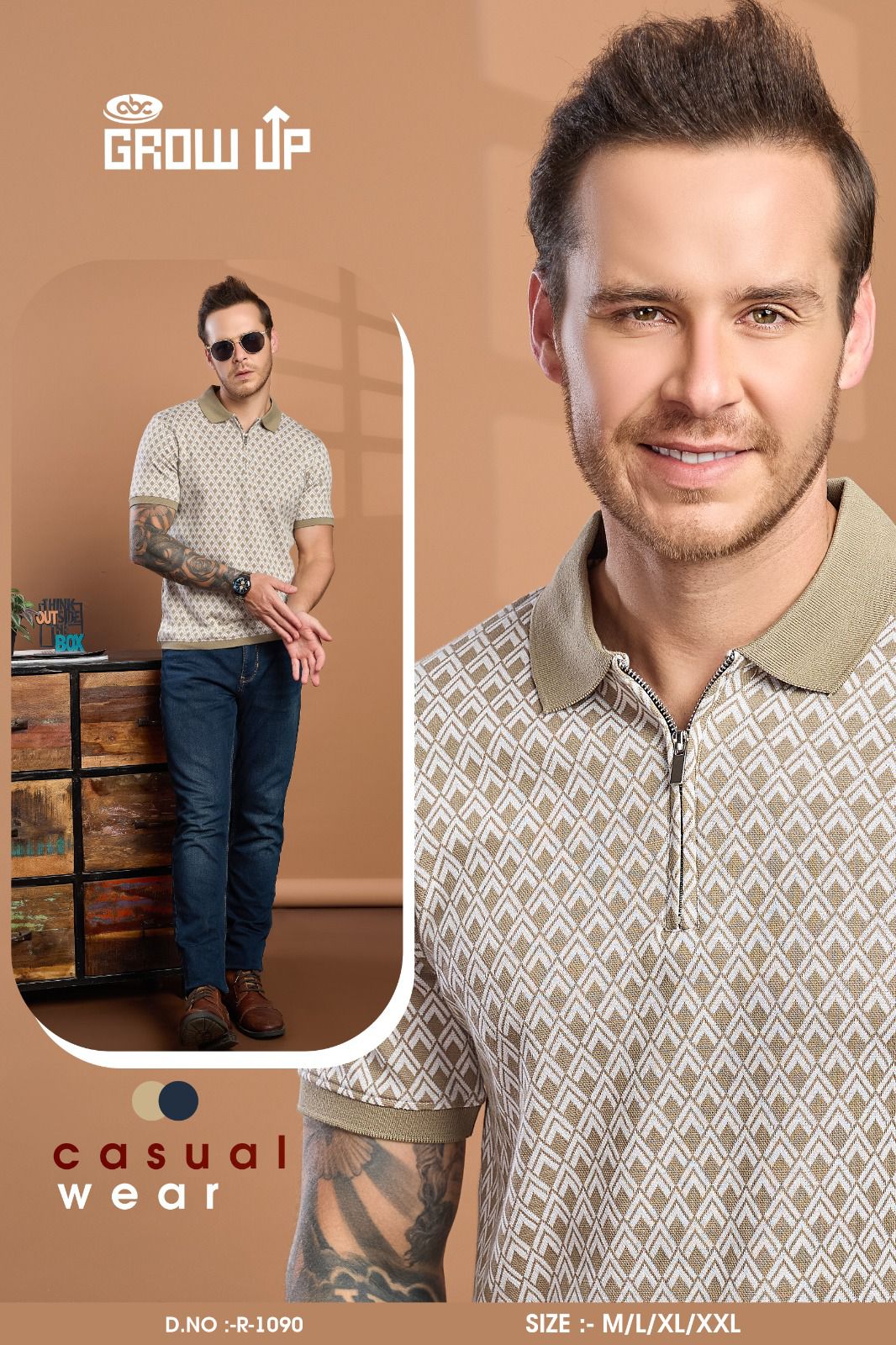 R 1090 Growup Interlock Mens Tshirts Wholesale