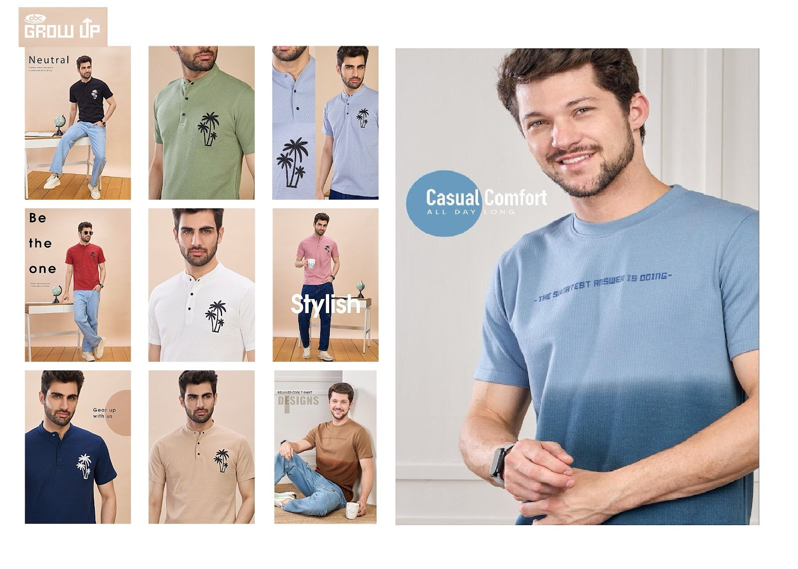 R 1092 Growup Cambric Mens Tshirts Exporter