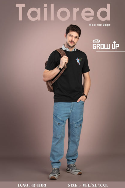 R 1103 Growup Interlock Mens Tshirts Exporter Ahmedabad
