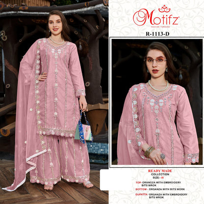 R 1113 Motifz Organza Pakistani Readymade Suits Exporter Ahmedabad