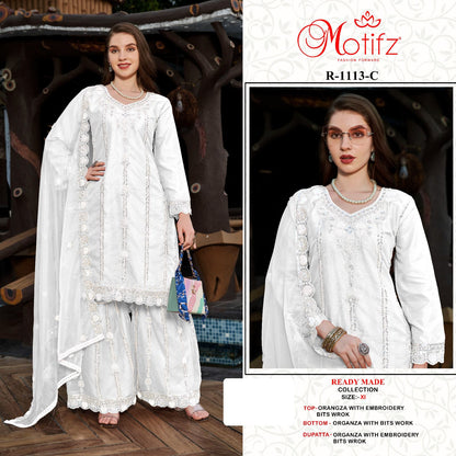 R 1113 Motifz Organza Pakistani Readymade Suits Exporter Ahmedabad