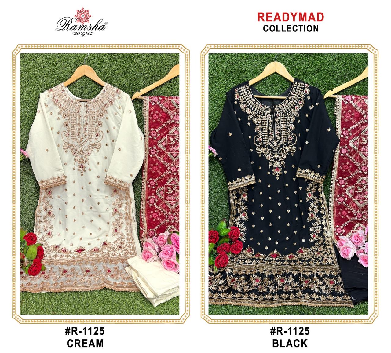 R 1125 Ramsha Georgette Pakistani Readymade Suits Exporter