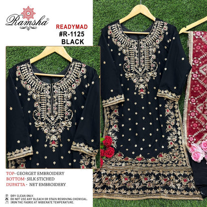 R 1125 Ramsha Georgette Pakistani Readymade Suits Exporter