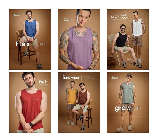 R 1129 Growup Knit Mens Sando Exporter Ahmedabad