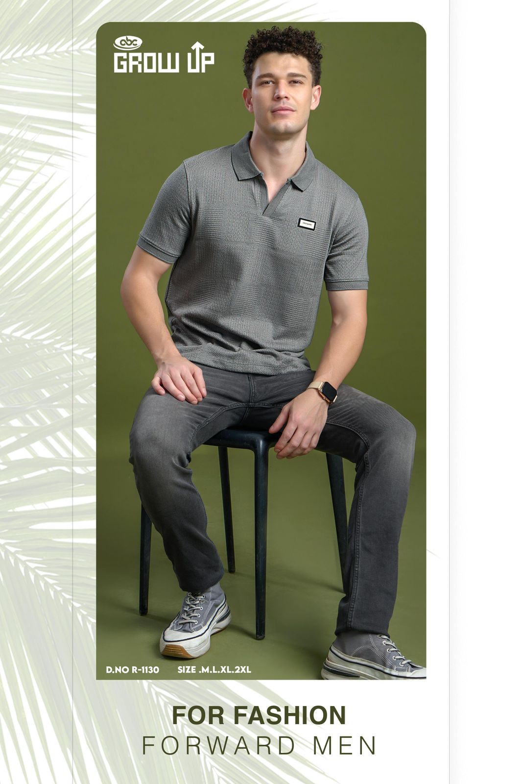 R 1130 Growup Jacquard Knit Mens Tshirts Wholesaler Ahmedabad