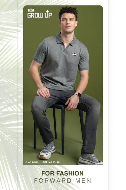R 1130 Growup Jacquard Knit Mens Tshirts Wholesaler Ahmedabad