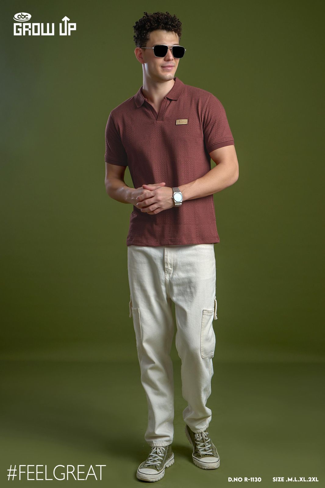 R 1130 Growup Jacquard Knit Mens Tshirts Wholesaler Ahmedabad