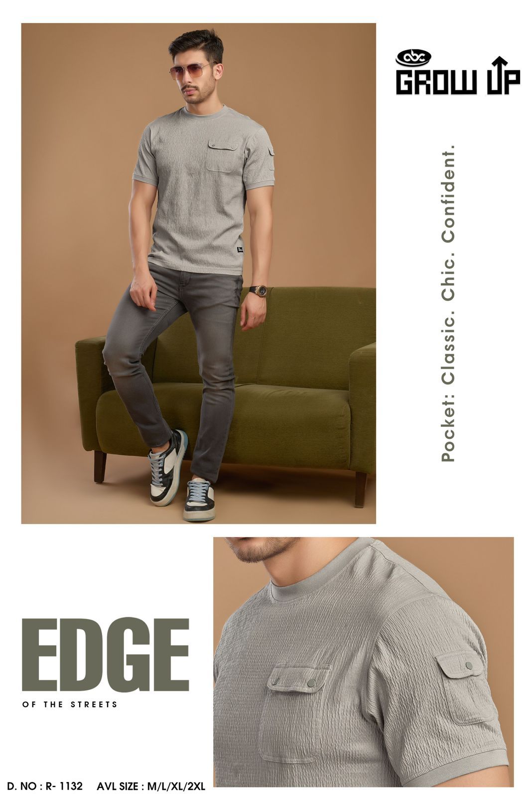 R 1132 Growup Crush Mens Tshirts Manufacturer