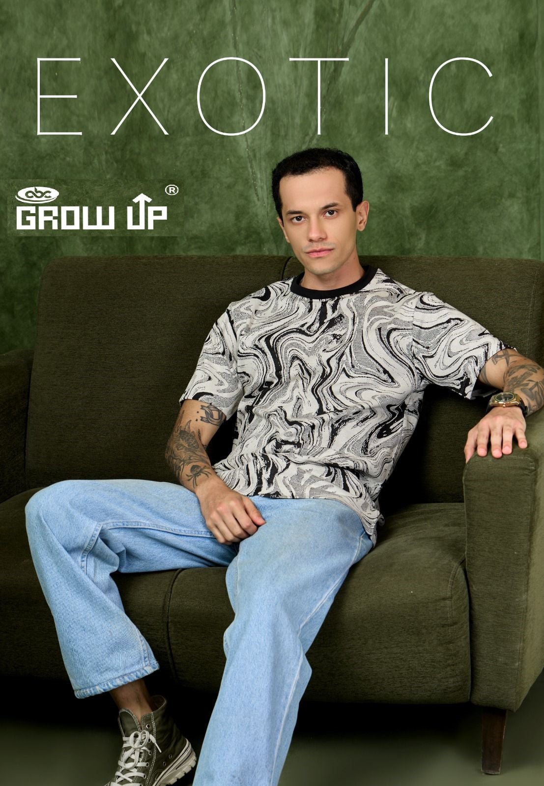 R 1136 Growup Interlock Mens Tshirts Wholesaler India