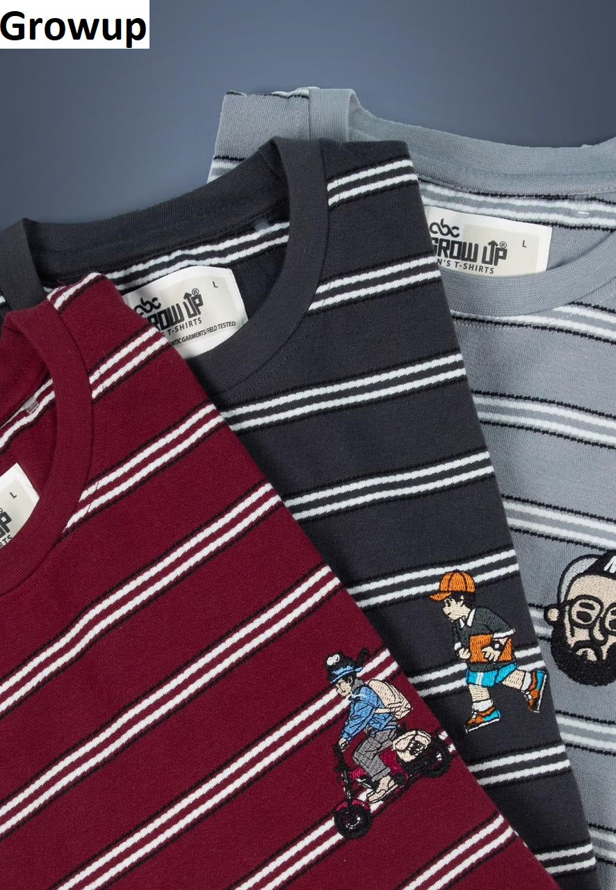 R 1137 Growup Auto Stripes Mens Tshirts Exporter Ahmedabad