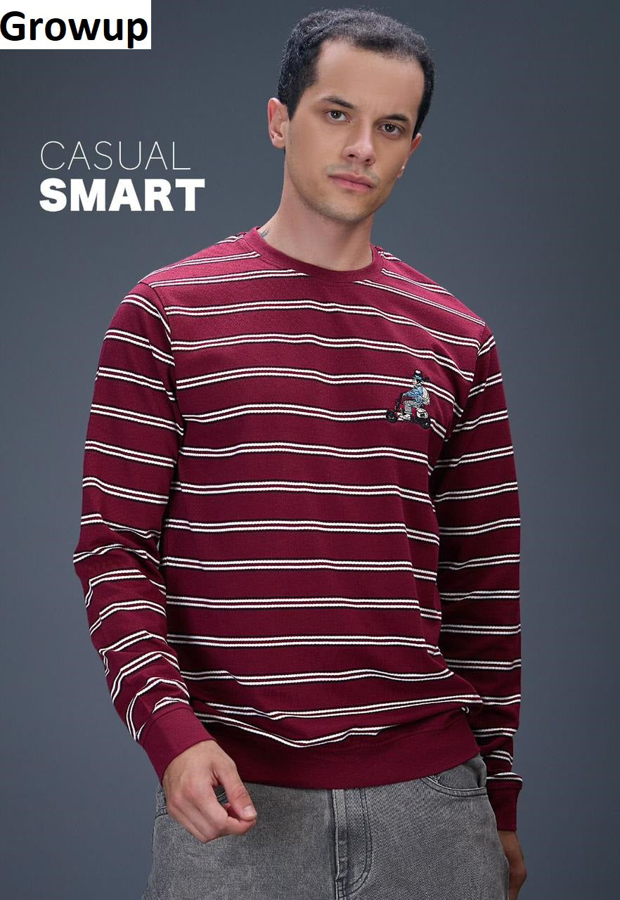 R 1137 Growup Auto Stripes Mens Tshirts Exporter Ahmedabad