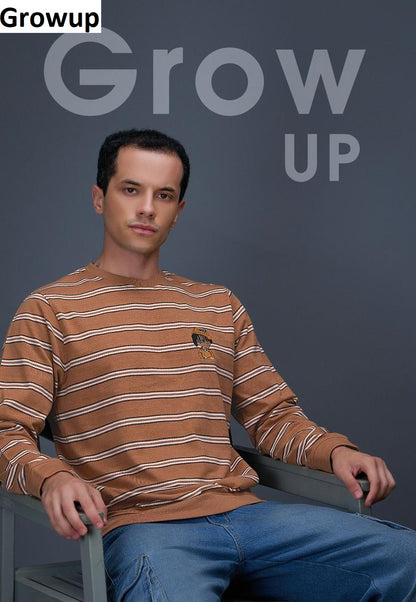 R 1137 Growup Auto Stripes Mens Tshirts Exporter Ahmedabad