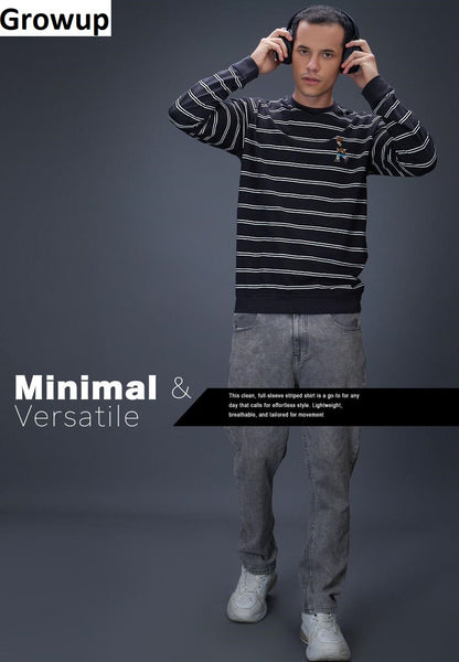 R 1137 Growup Auto Stripes Mens Tshirts Exporter Ahmedabad