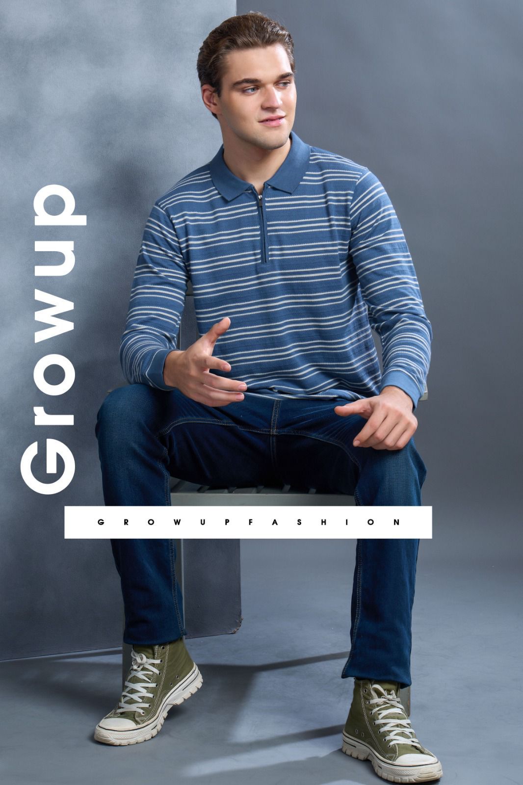 R 1142 Growup Stripes Mens Tshirts Supplier