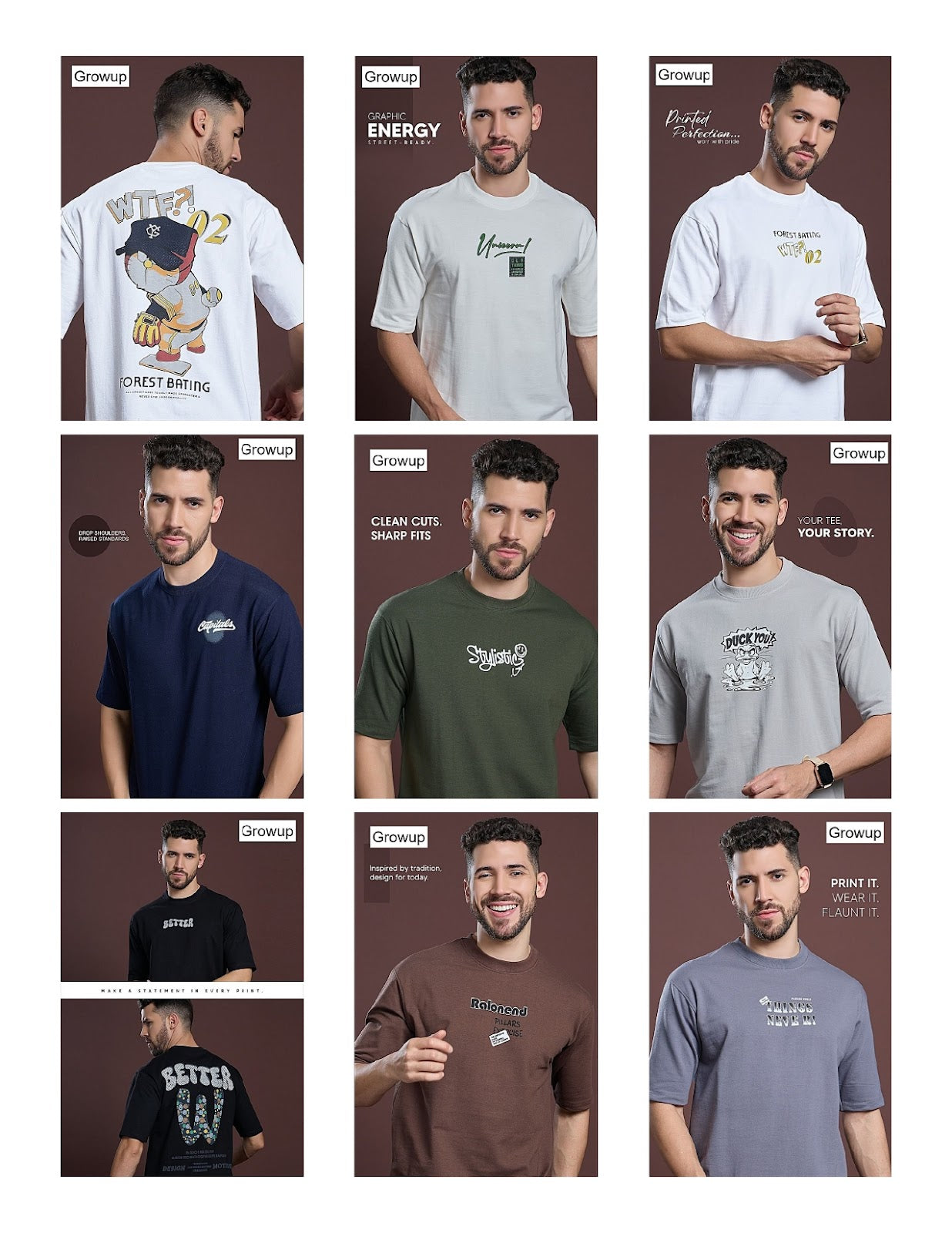 R 1143 Growup Cotton Looper Mens Tshirts Exporter India
