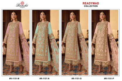 R 1151 Mnop Ramsha Georgette Pakistani Readymade Suits Supplier Ahmedabad