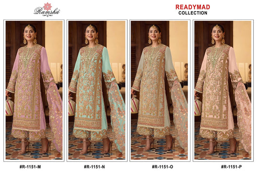 R 1151 Mnop Ramsha Georgette Pakistani Readymade Suits Supplier Ahmedabad