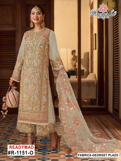R 1151 Mnop Ramsha Georgette Pakistani Readymade Suits Supplier Ahmedabad