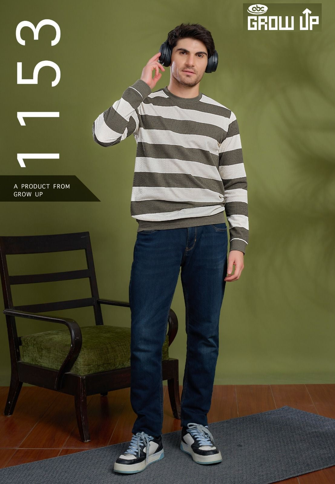 R 1153 Growup Stripes Mens Tshirts Manufacturer