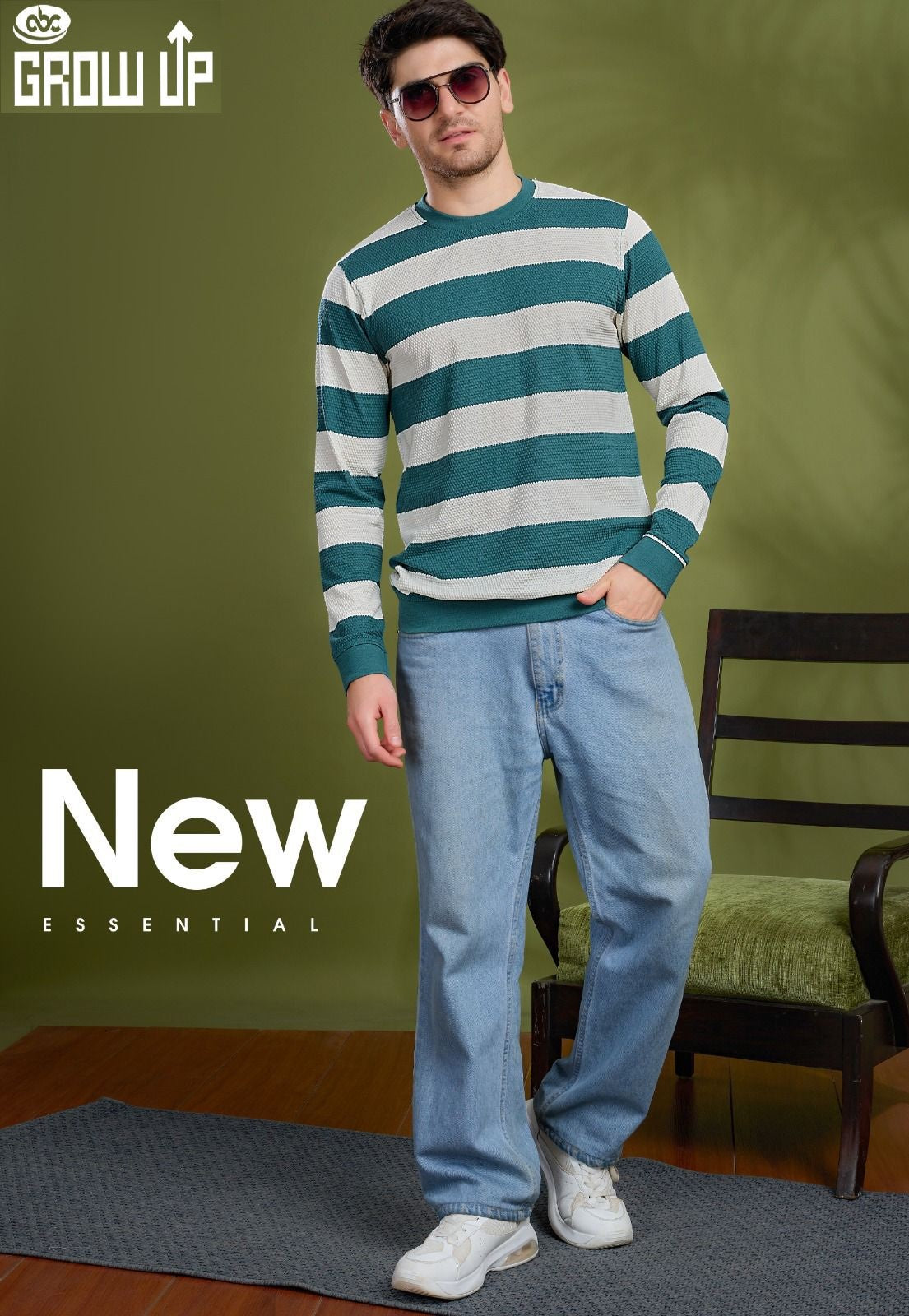 R 1153 Growup Stripes Mens Tshirts Manufacturer