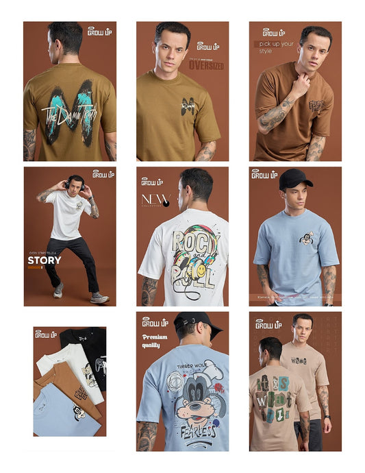 R 1163 Growup Cotton Looper Mens Tshirts Wholesaler India