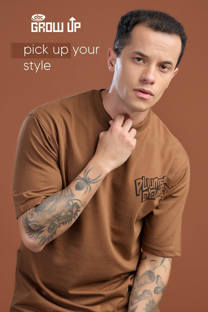 R 1163 Growup Cotton Looper Mens Tshirts Wholesaler India