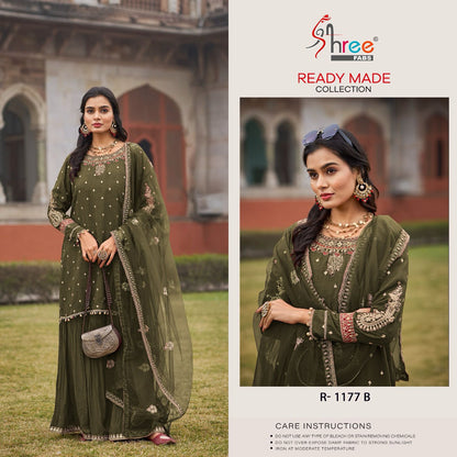 R 1177 Shree Fabs Gaji Silk Pakistani Readymade Suits Exporter India