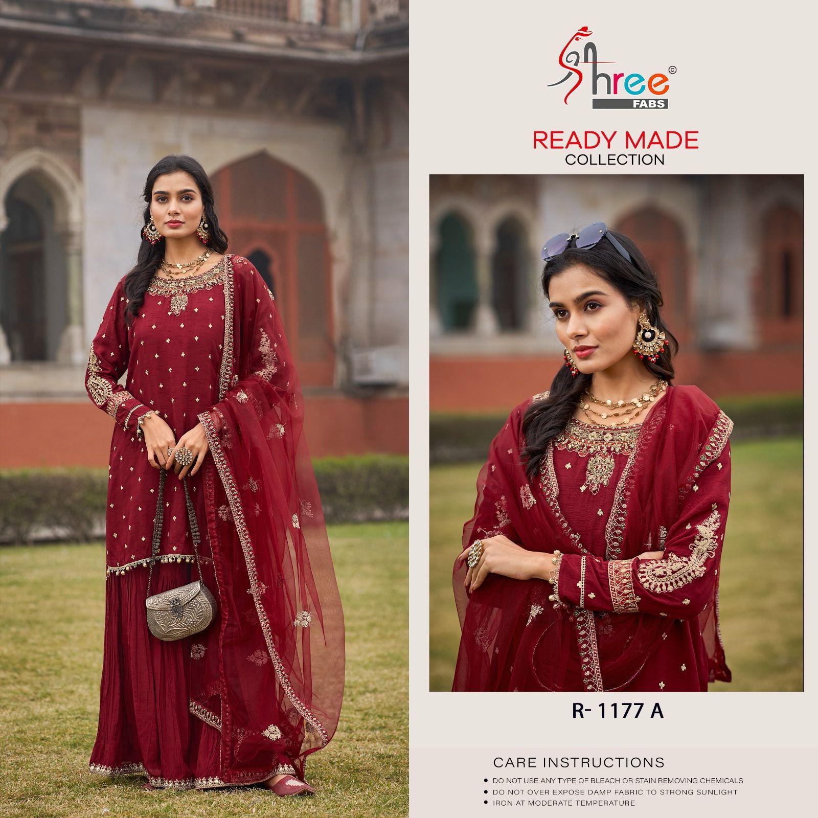 R 1177 Shree Fabs Gaji Silk Pakistani Readymade Suits Exporter India