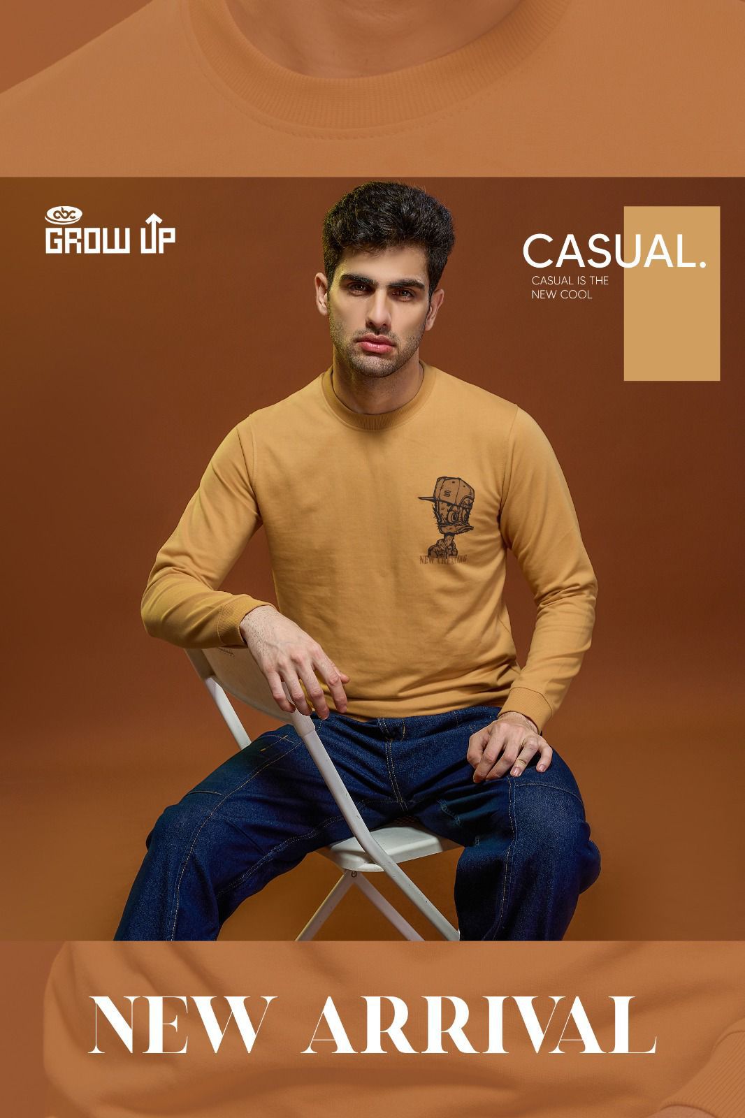 R 1179 Growup Cotton Looper Mens Tshirts Wholesaler Gujarat