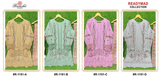 R 1191 Ramsha Cambric Pakistani Readymade Suits Manufacturer Gujarat