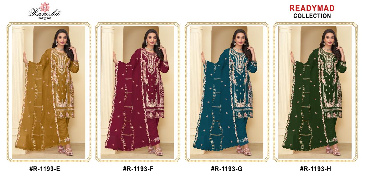 R 1193 Ramsha Georgette Pakistani Readymade Suits Manufacturer Gujarat