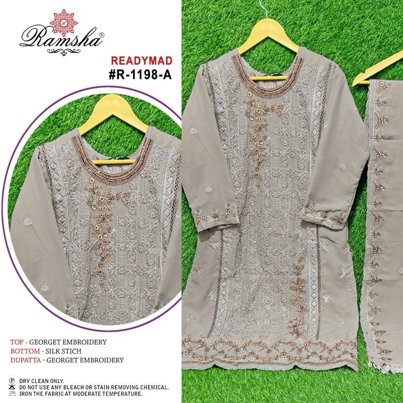 R 1198 Ramsha Georgette Pakistani Readymade Suits Wholesale Price