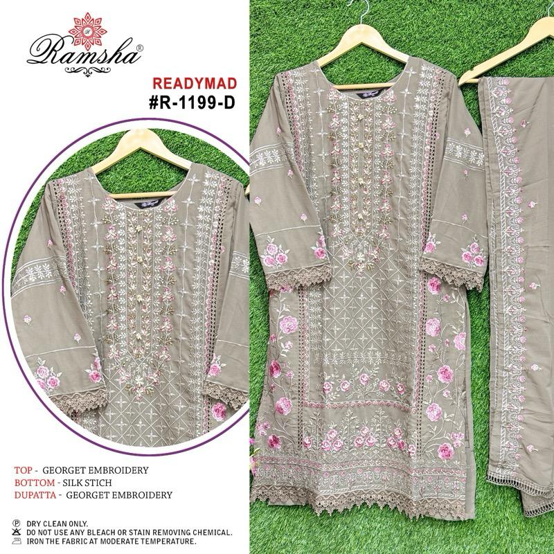 R 1199 Ramsha Georgette Pakistani Readymade Suits Wholesale Price