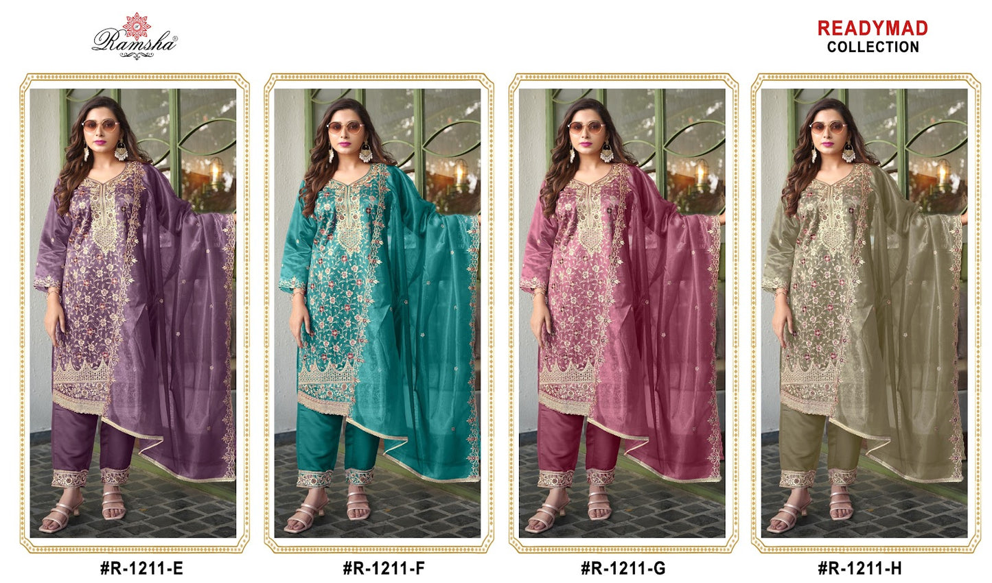 R 1211 Efgh Ramsha Simmer Pakistani Readymade Suits Manufacturer India