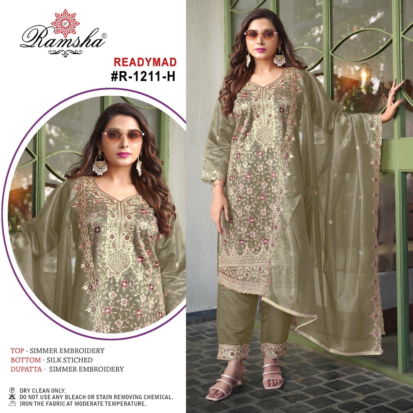 R 1211 Efgh Ramsha Simmer Pakistani Readymade Suits Manufacturer India