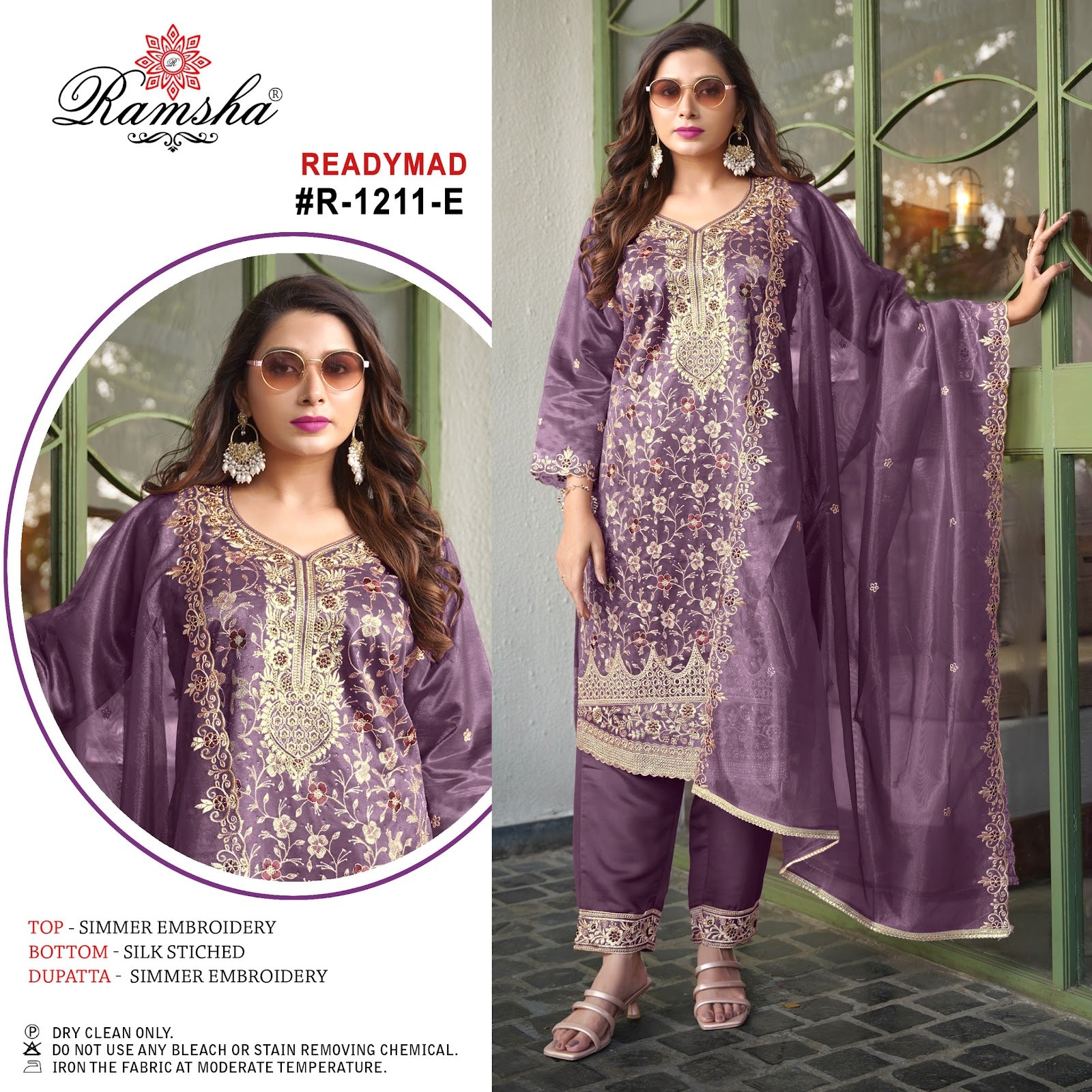 R 1211 Efgh Ramsha Simmer Pakistani Readymade Suits Manufacturer India
