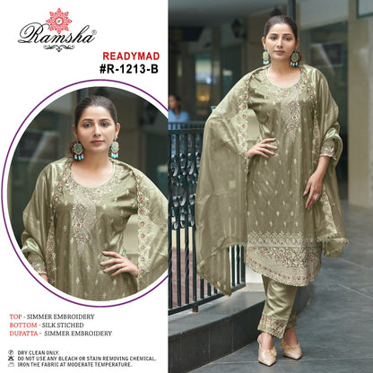 R 1213 Ramsha Simmer Pakistani Readymade Suits Supplier Gujarat