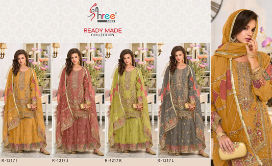R 1217 Ijkl Shree Fabs Organza Pakistani Readymade Suits Wholesaler