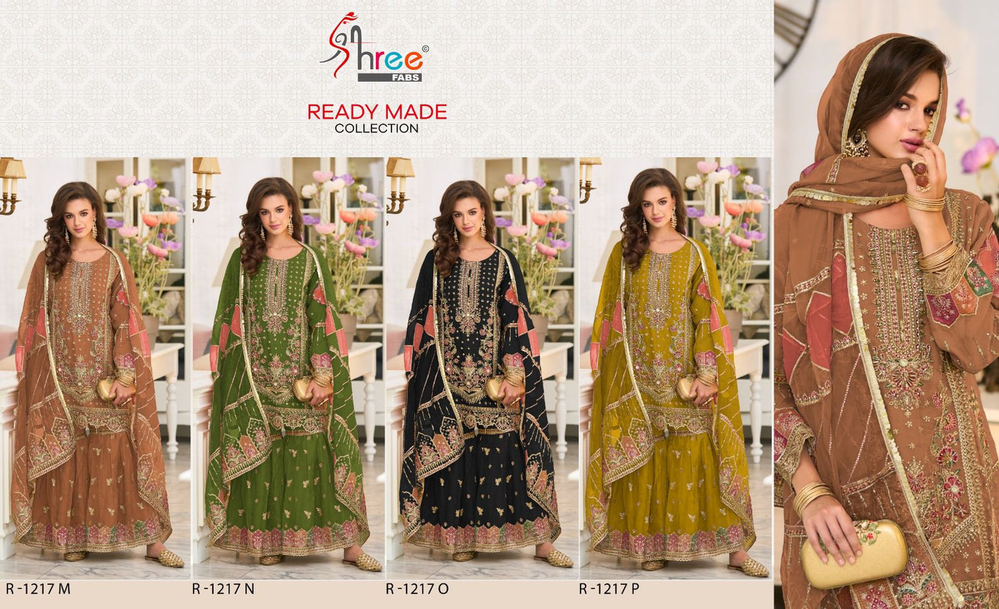 R 1217 Mnop Shree Fabs Organza Pakistani Readymade Suits Manufacturer Gujarat