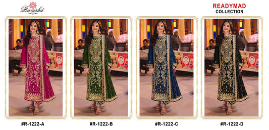 R 1222 Ramsha Georgette Pakistani Readymade Suits Wholesale Price