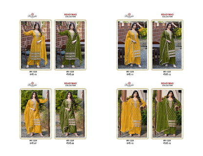 R 1229 Haldi-Mehendi Ramsha Simmer Pakistani Readymade Suits Wholesale Price