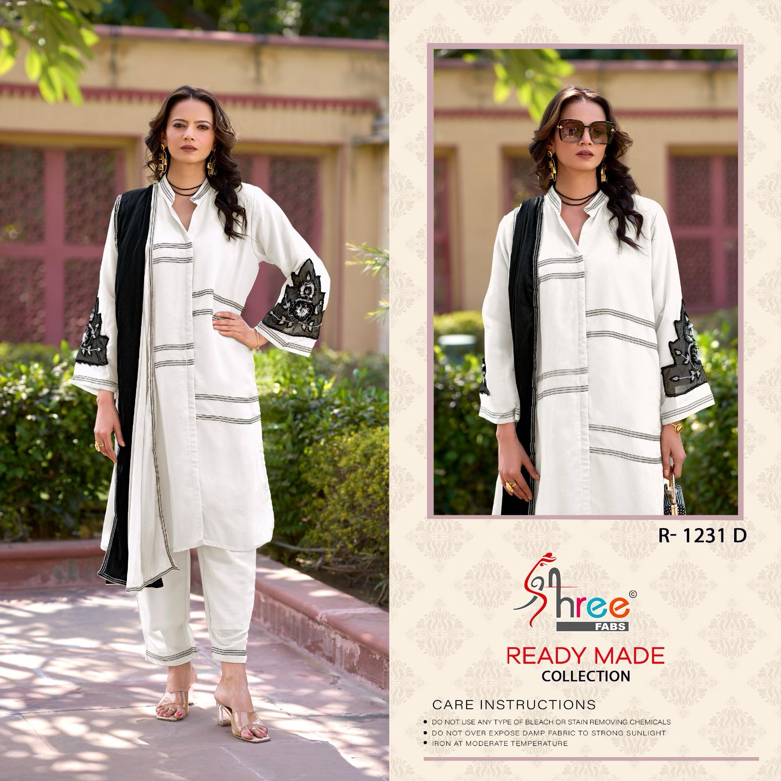 R 1231 Shree Fabs Chiffon Pakistani Readymade Suits Exporter India