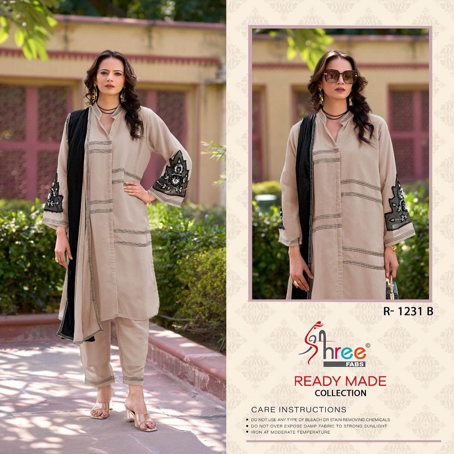 R 1231 Shree Fabs Chiffon Pakistani Readymade Suits Exporter India