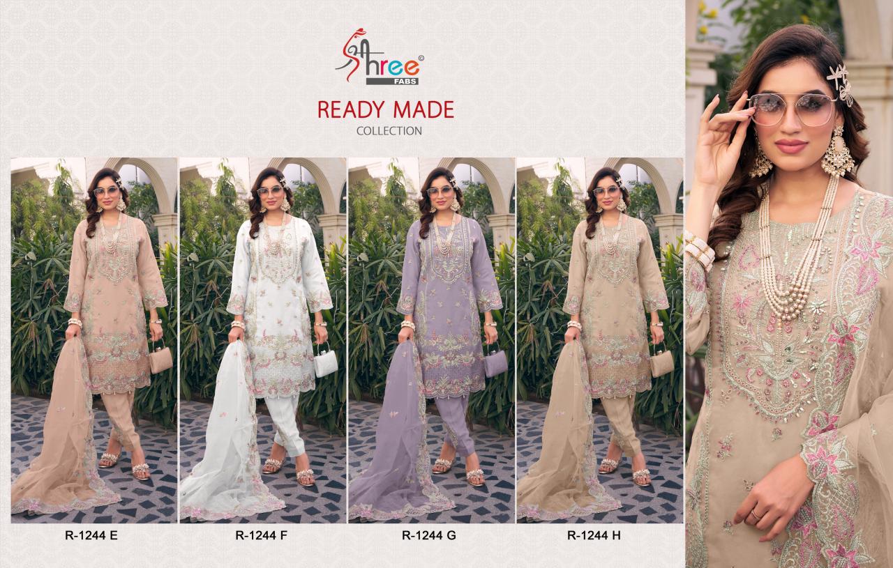 R 1244 Shree Fabs Organza Pakistani Readymade Suits Wholesale