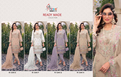 R 1244 Shree Fabs Organza Pakistani Readymade Suits Wholesale