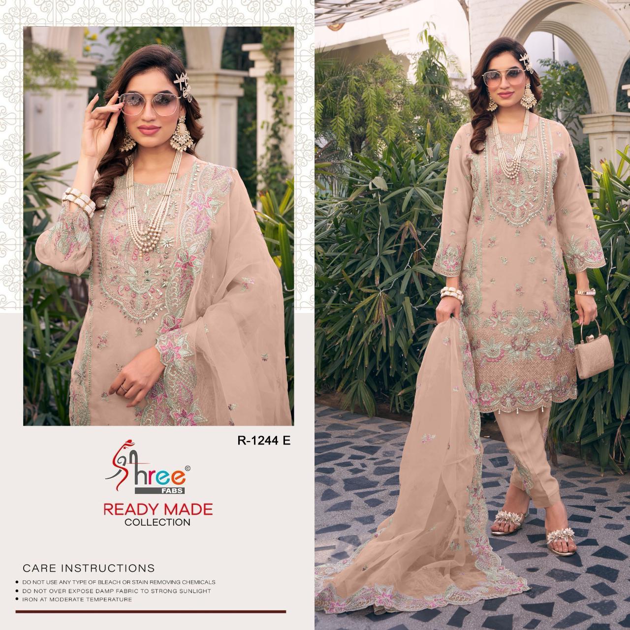 R 1244 Shree Fabs Organza Pakistani Readymade Suits Wholesale