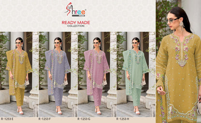 R 1253 Shree Fabs Organza Pakistani Readymade Suits Wholesale Price